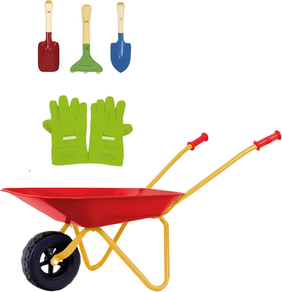 Otroška kovinska samokolnica s priborom