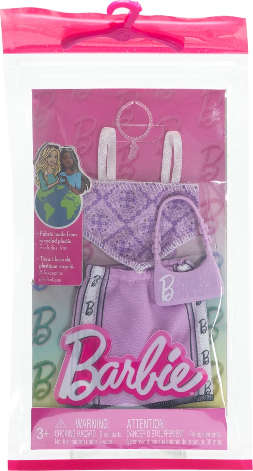 Mattel Barbie: Modni komplet - Vijolično krilo s topom in torbico (HRH37)