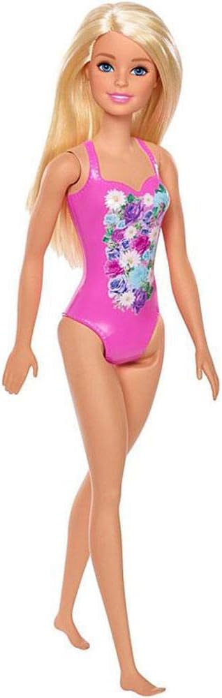 Mattel Barbie lutka plaža - Blondinka v temno roza kopalkah (DWK00)