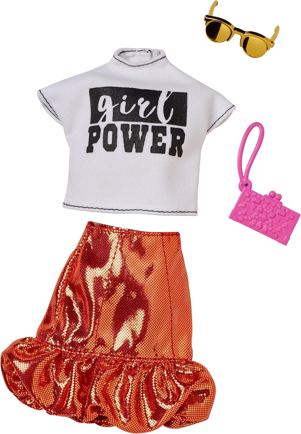 Mattel Barbie modni komplet za noč - majica girl power (FLP78)