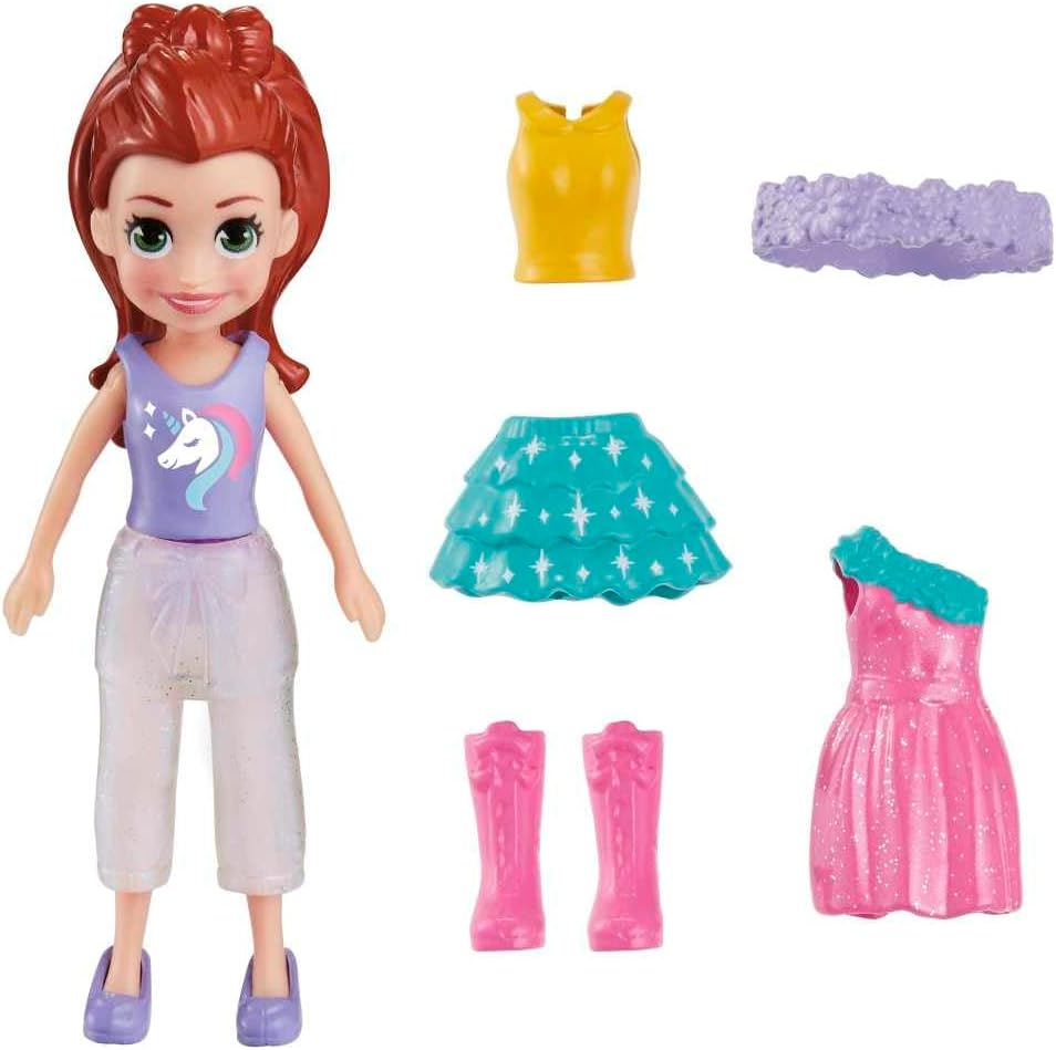 Mattel Polly Pocket - Modna punčka samorog (HKV82)