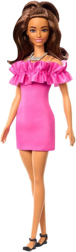 Mattel Barbie: 65 Inspiring Stories 1997 - Fashionistas Lutka z Rjavimi Lasmi in Roza Obleko (HRH15)