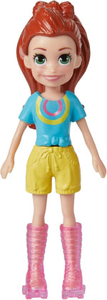Mattel Polly Pocket - Lutka s športnim paketom za skejtanje s hišnim ljubljenčkom (HKV90)