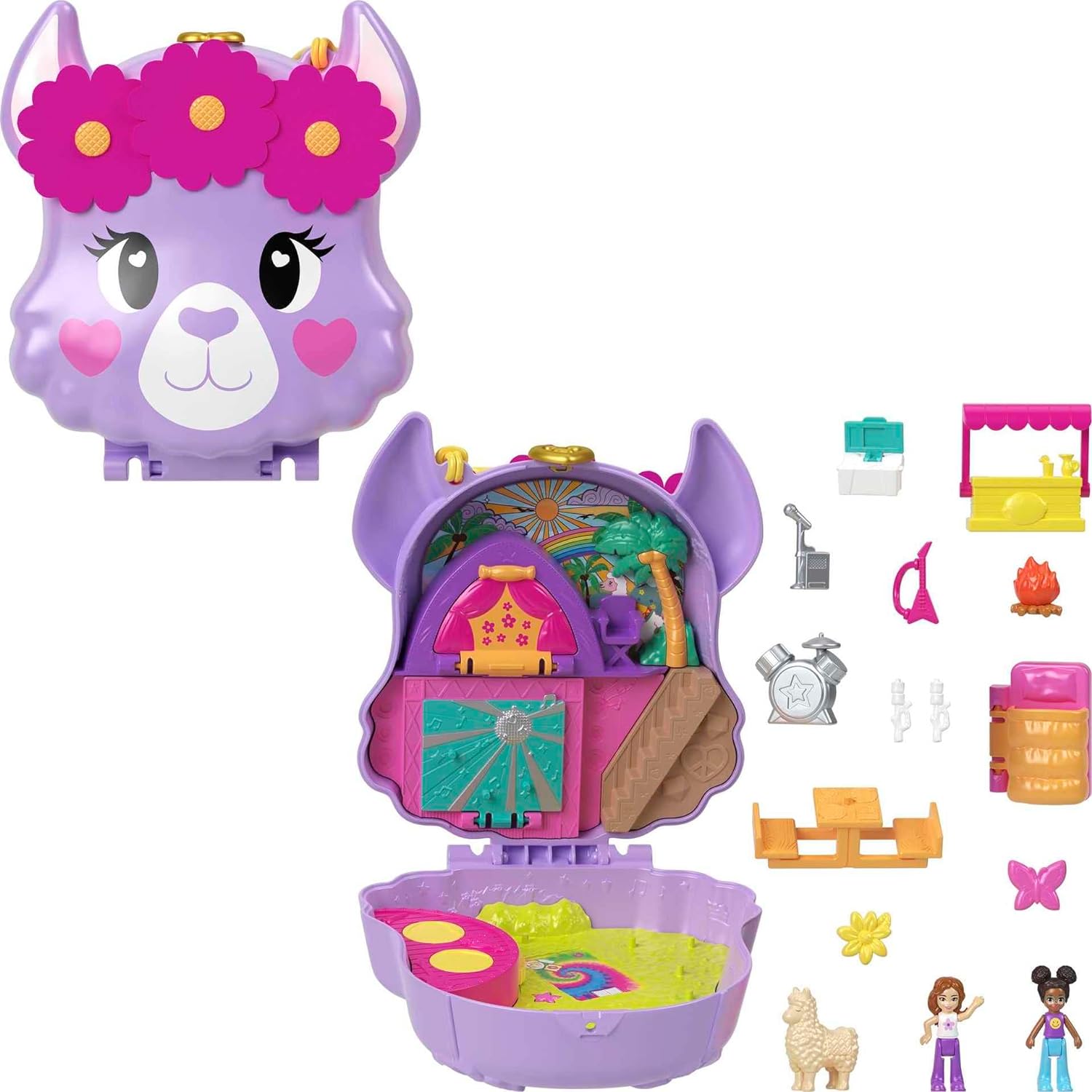 Mattel Polly Pocket - Kampiranje in lama (HKV33)