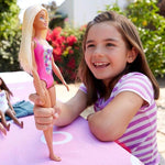 Mattel Barbie lutka plaža - Blondinka v temno roza kopalkah (DWK00)