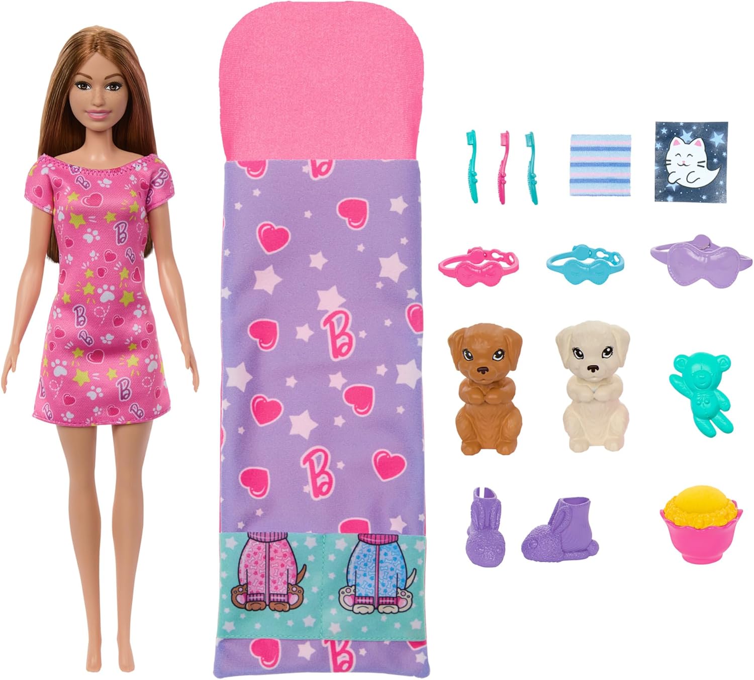 Mattel Barbie: Komplet za spanje z mladički (HXN01)