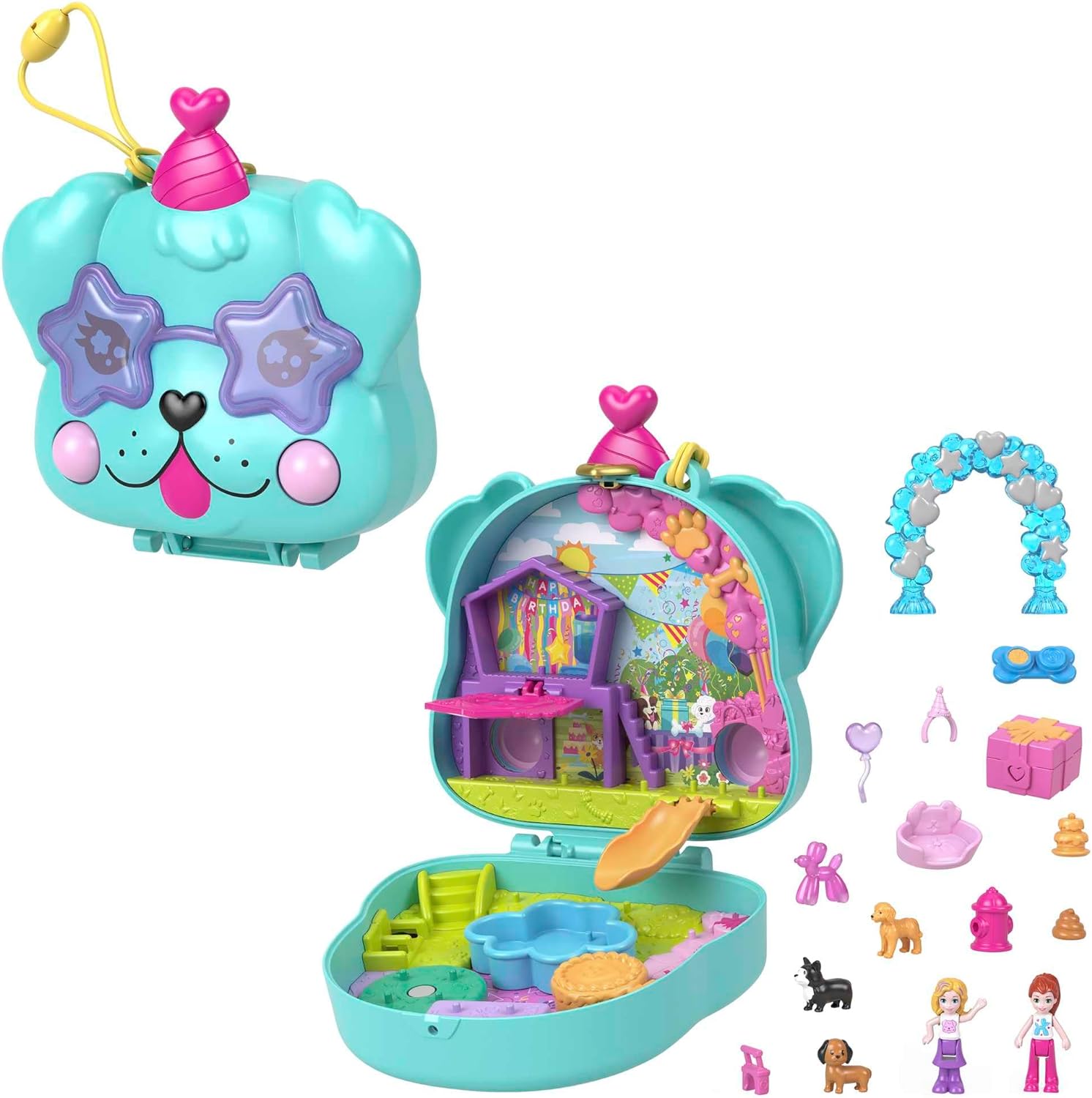 Mattel Polly Pocket - Zabava za rojstni dan za kužka v kompaktni obliki (HKV30)