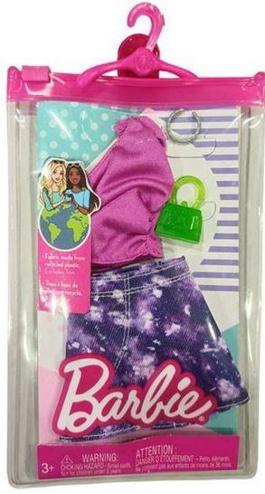 Mattel Barbie - Roza majica s škotskim krilom v vijolični barvi (HJT19)
