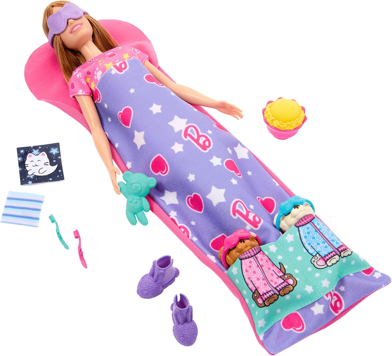 Mattel Barbie: Komplet za spanje z mladički (HXN01)