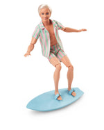 Mattel Barbie - Ken lutka v pastelnem črtastem plažnem kompletu (HPJ97)